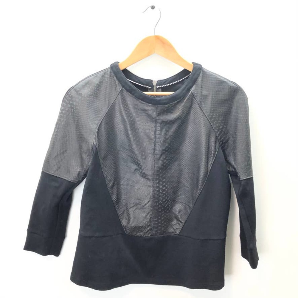 PJK Patterson J Kincaid Lamb Leather Sweater